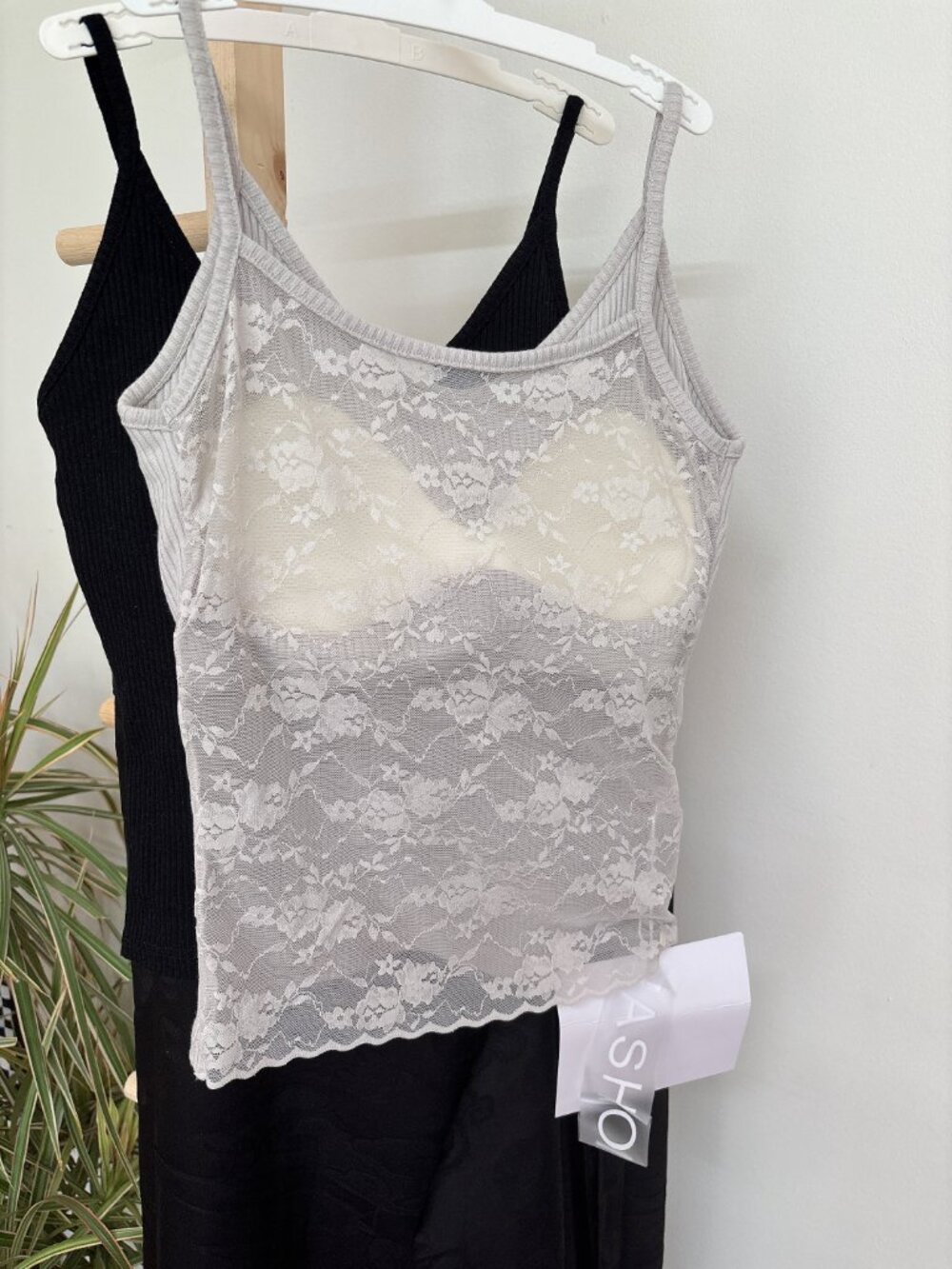 Lace Overlay Cami Tank Top - multi colors